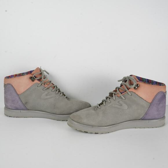 Vintage 90s Tretorn gray/lavender plaid lined hiking shoes womens 9B - Picture 4 of 9